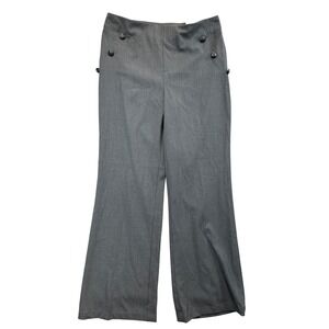 Roz & Ali Dress Pants Womens 10 Grey Tummy Control Wide‎ Leg Pull-on Trousers